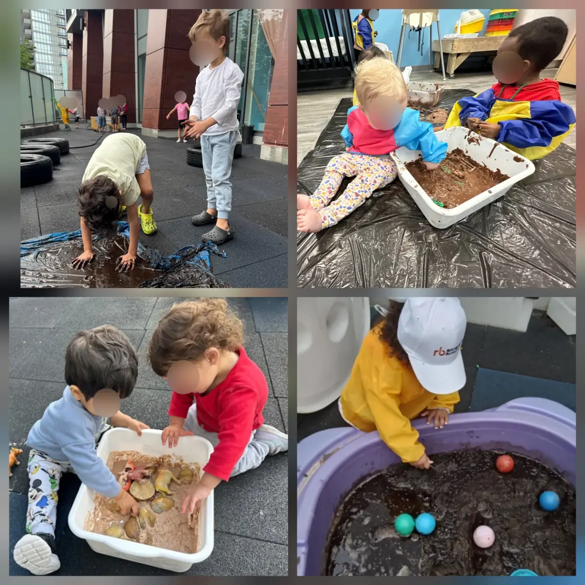 Village Scholars Preschool photo: seasonal sensory trays and natural materials